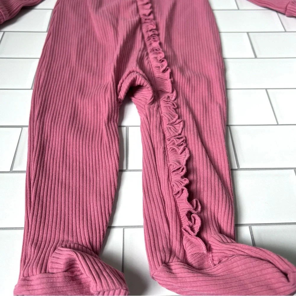 3-6M💐 GAP Rosetta Pink Baby Girls First Favorites TinyRib Footed One Piece